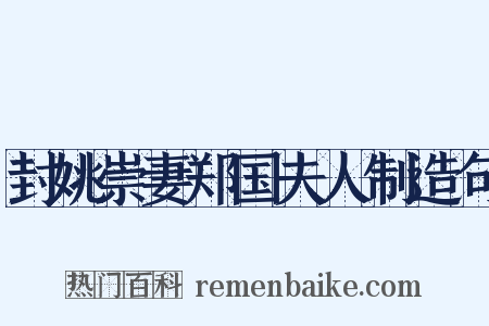 封姚崇妻郑国夫人制造句是什么意思的图片